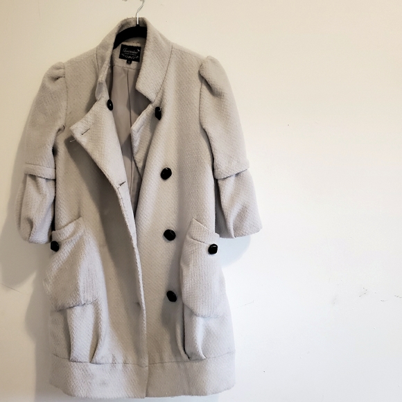 Button-Front 3/4-Sleeve Soft Coat - Picture 1 of 6